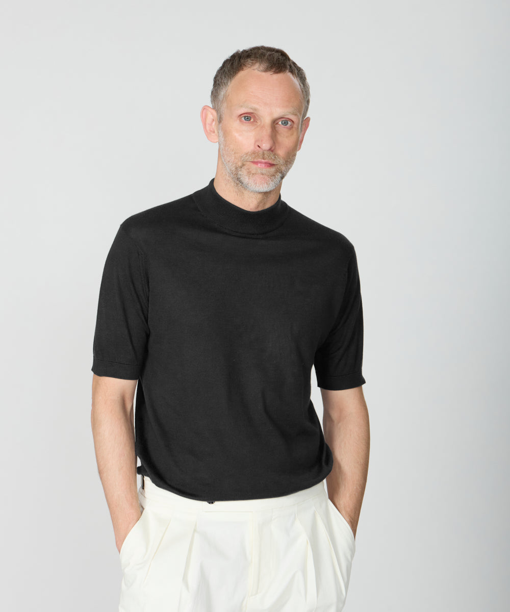 JOHN SMEDLEY | ARBER 半袖モックネックセーター - アマン