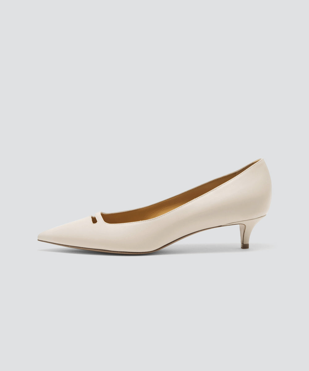 PELLICO アネッリ スムース パンプス 3.5cm ASH WHITE パンプス AMAN 