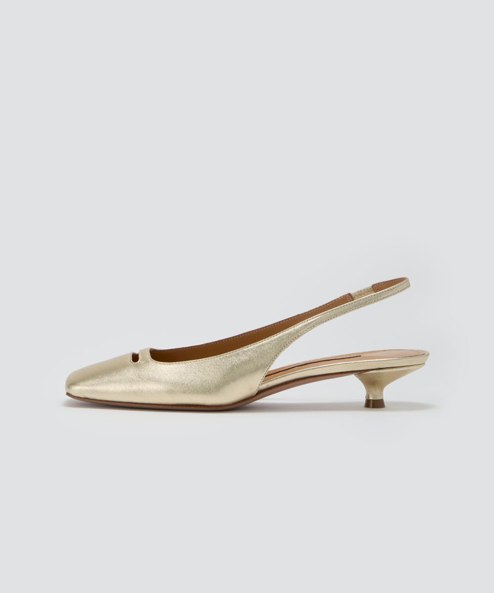 PELLICO | NORA アネッリ バックスリング パンプス 3.0cm GOLD