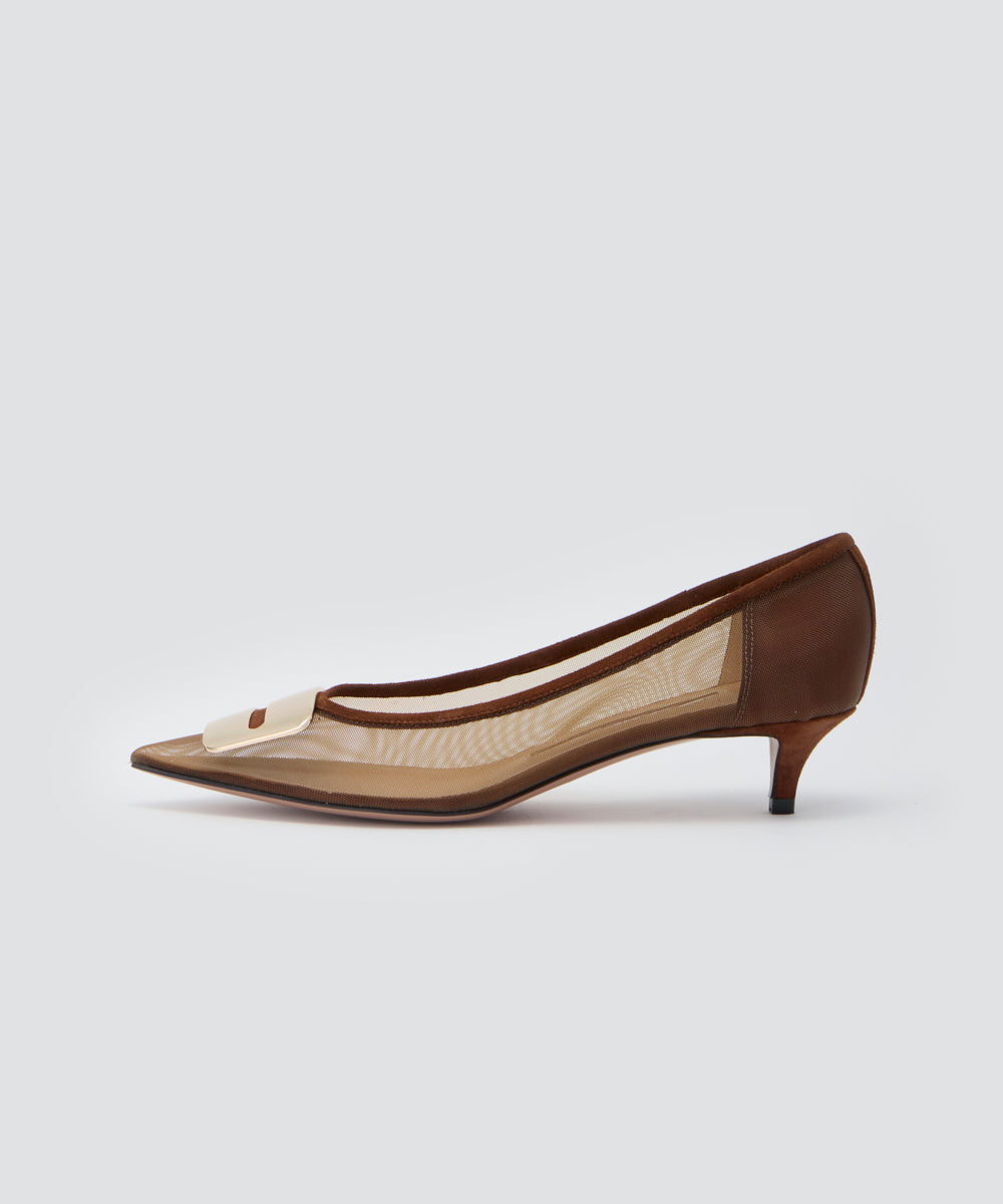 PELLICO | アネッリフィッビア チュール パンプス 3.5cm BROWN