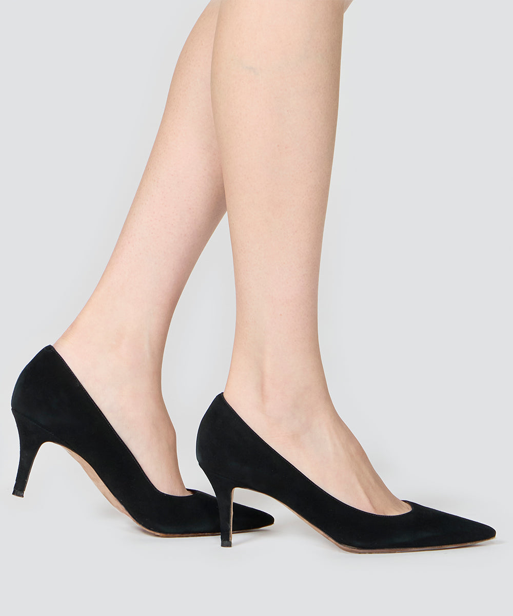 ANIMA スウェード パンプス 6.5cm  BLACK