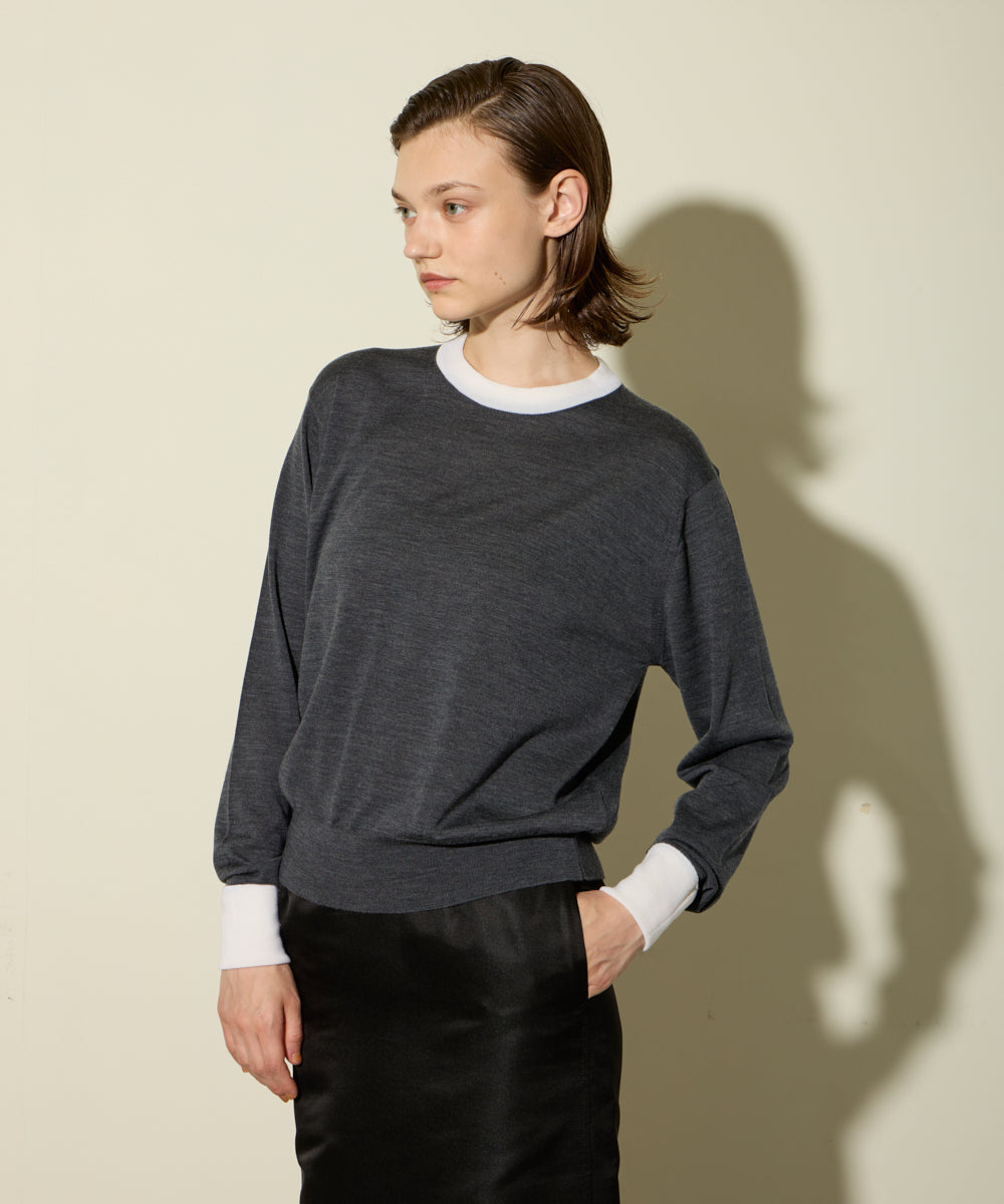 JOHN SMEDLEY | A4778 ターンバック長袖クルーネックセーター