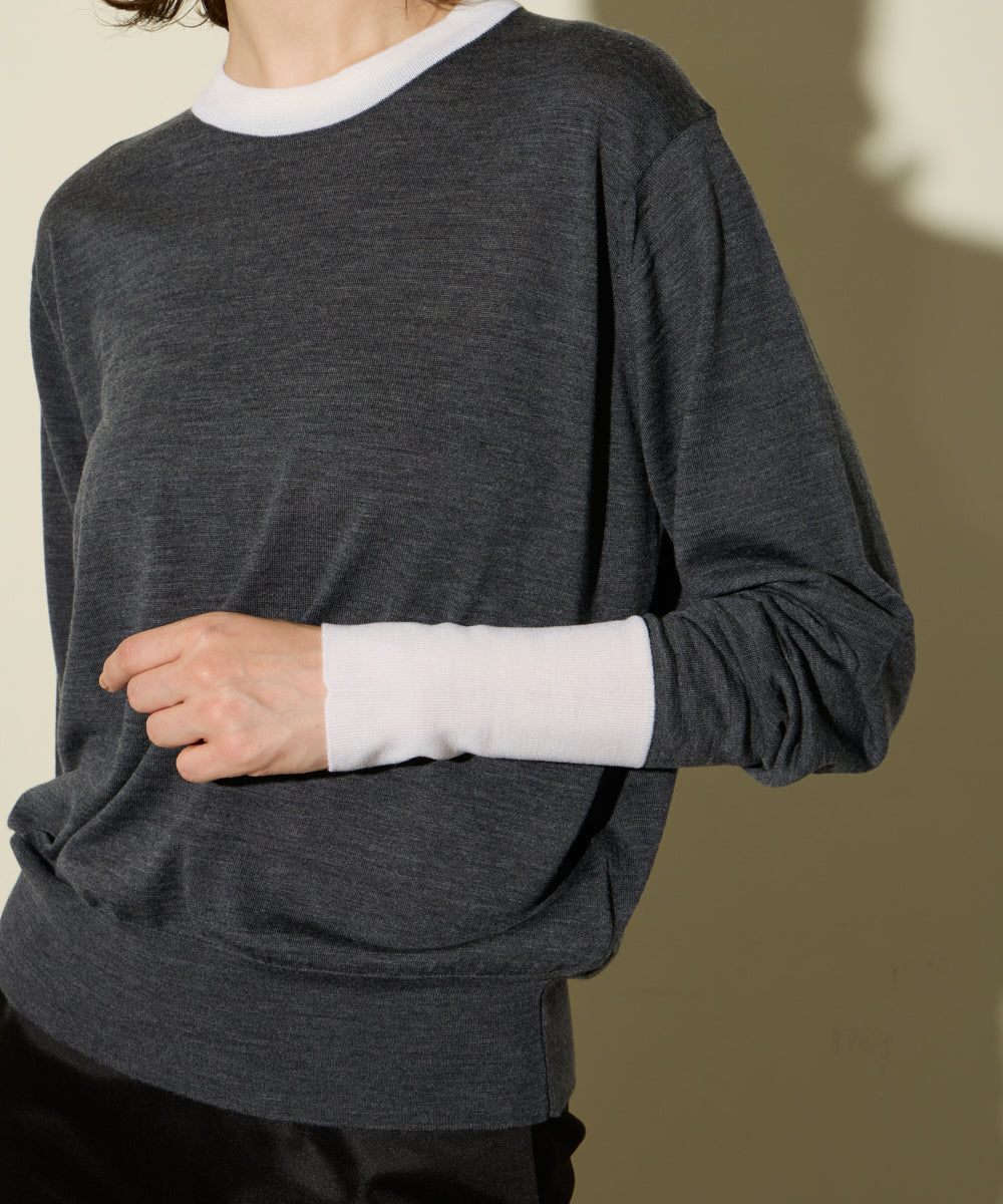 JOHN SMEDLEY | A4778 ターンバック長袖クルーネックセーター