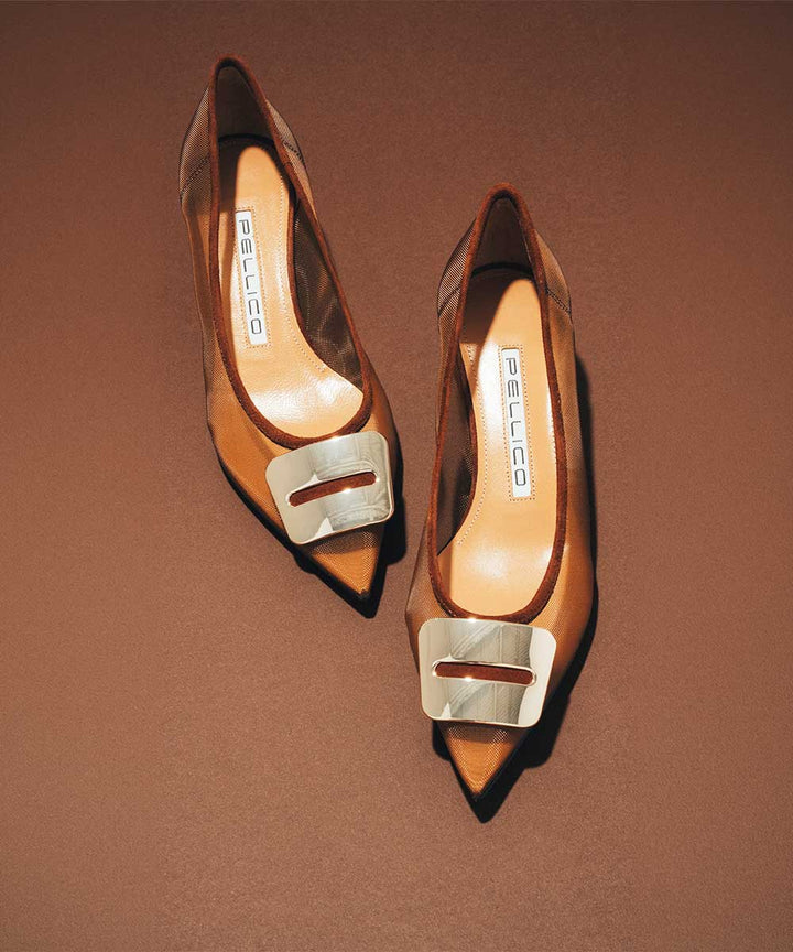 PELLICO | アネッリフィッビア チュール パンプス 3.5cm BROWN