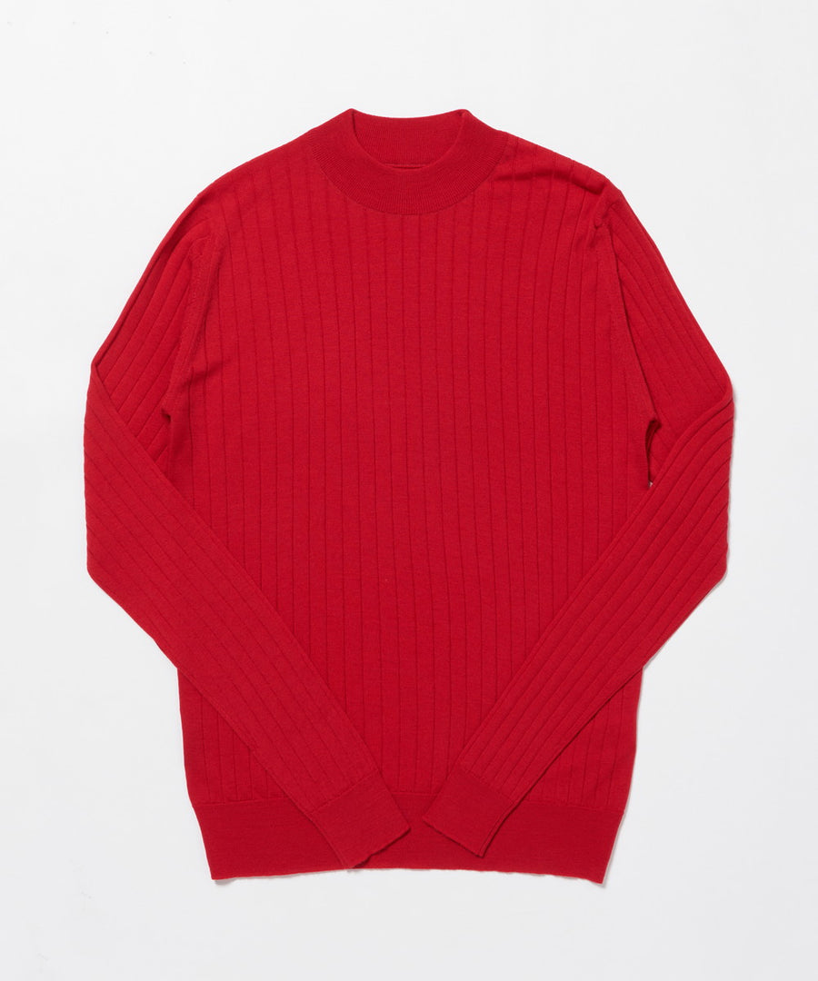総リブハイネックニット CRANBERRY (レッド)