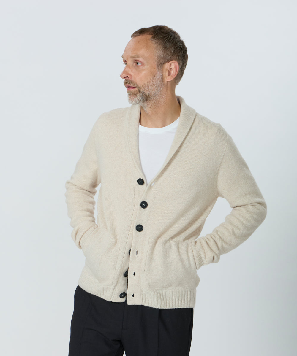 安い john smedley ショールカラーカーディガン