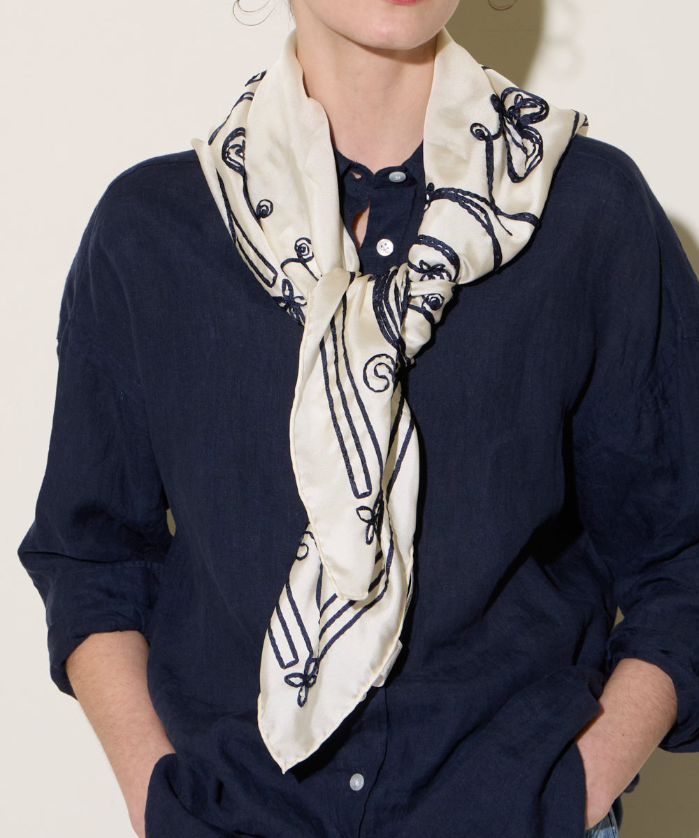 ASAUCE MELER テープエンブロイダリーバンダナスカーフ スカーフ  