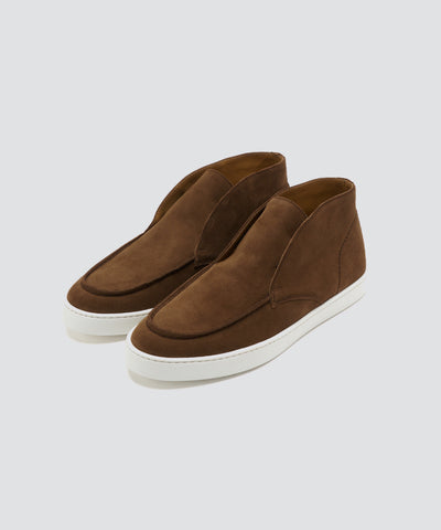 BARTEX メンズ スウェード チャッカ スニーカー 2.5cm BROWN