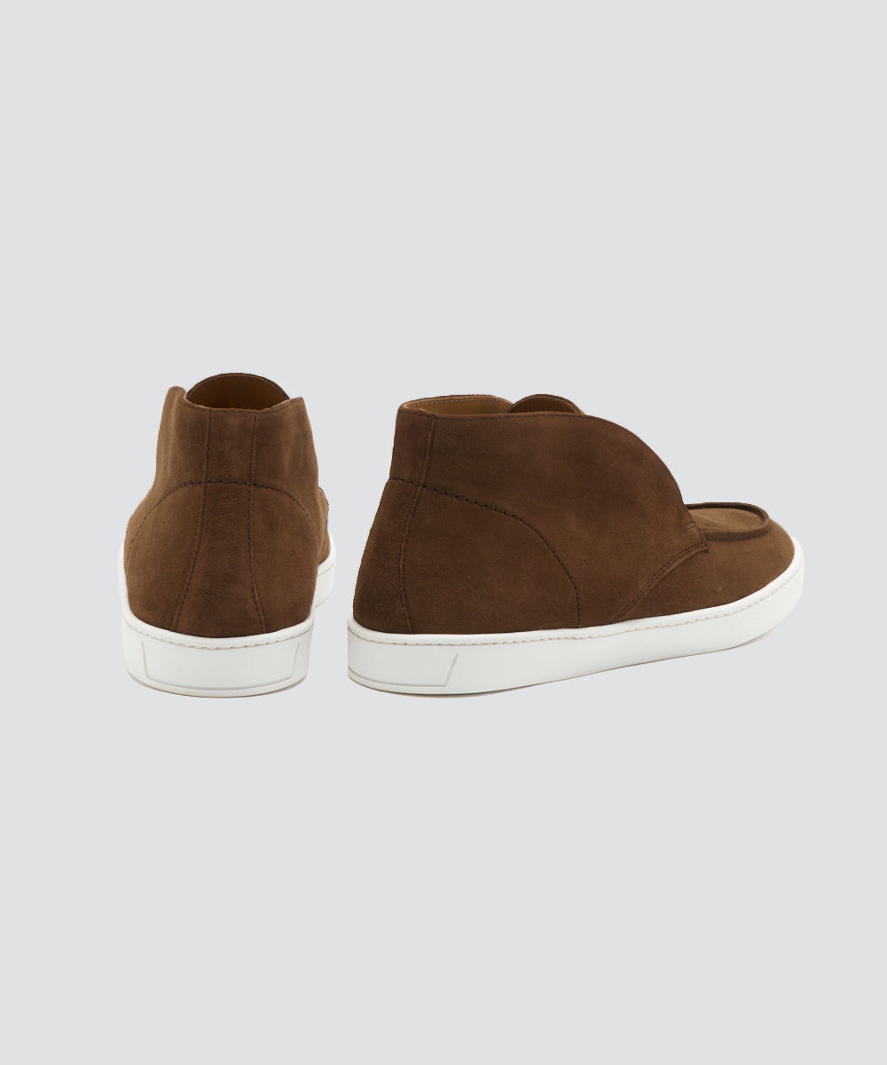 BARTEX メンズ スウェード チャッカ スニーカー 2.5cm BROWN