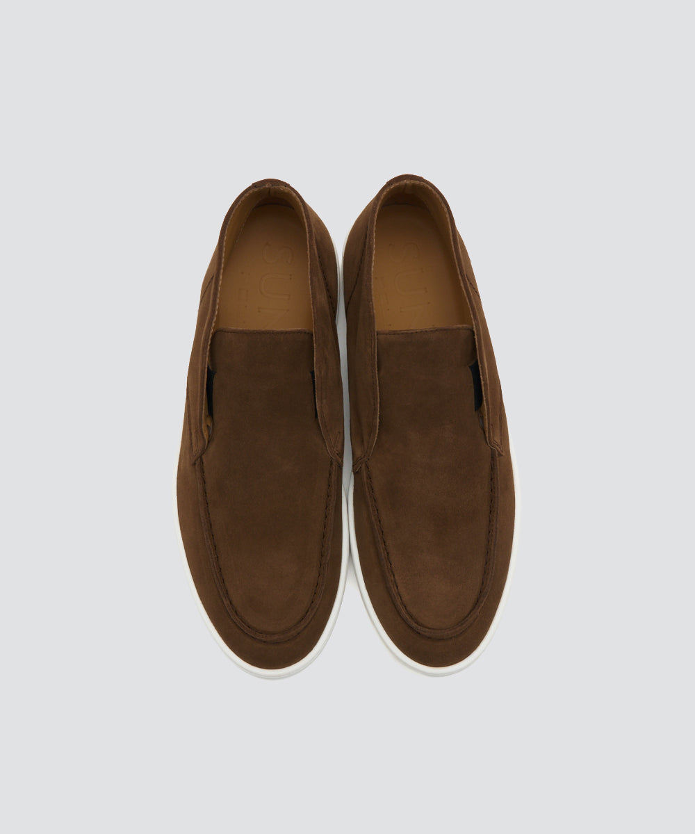 BARTEX メンズ スウェード チャッカ スニーカー 2.5cm BROWN