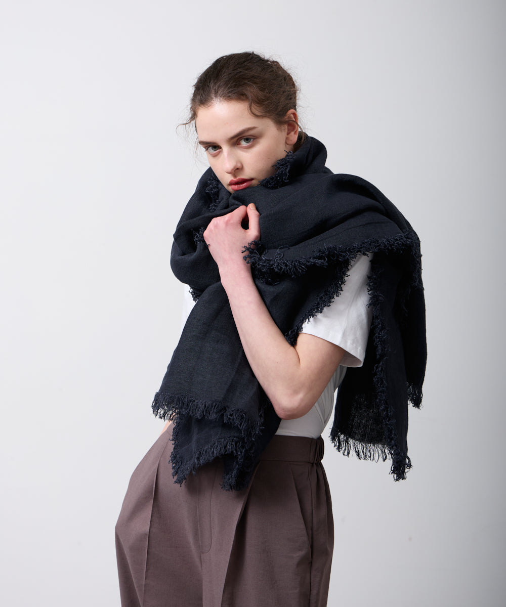 ベルギーリネンフリンジストール