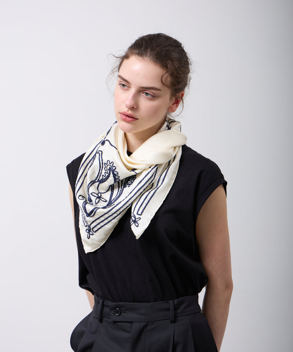 ASAUCE MELER | テープエンブロイダリーバンダナスカーフ - アマン