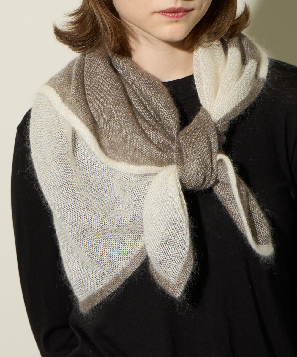 モヘヤシルクヘアリーブロッキングスカーフ