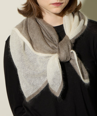 モヘヤシルクヘアリーブロッキングスカーフ