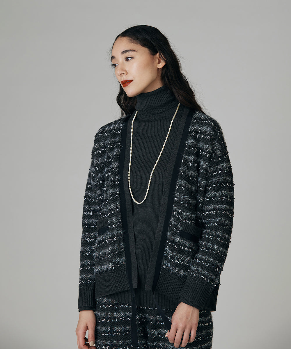 TWEED LOOK KNIT C/D | ツイード風 カーディガン