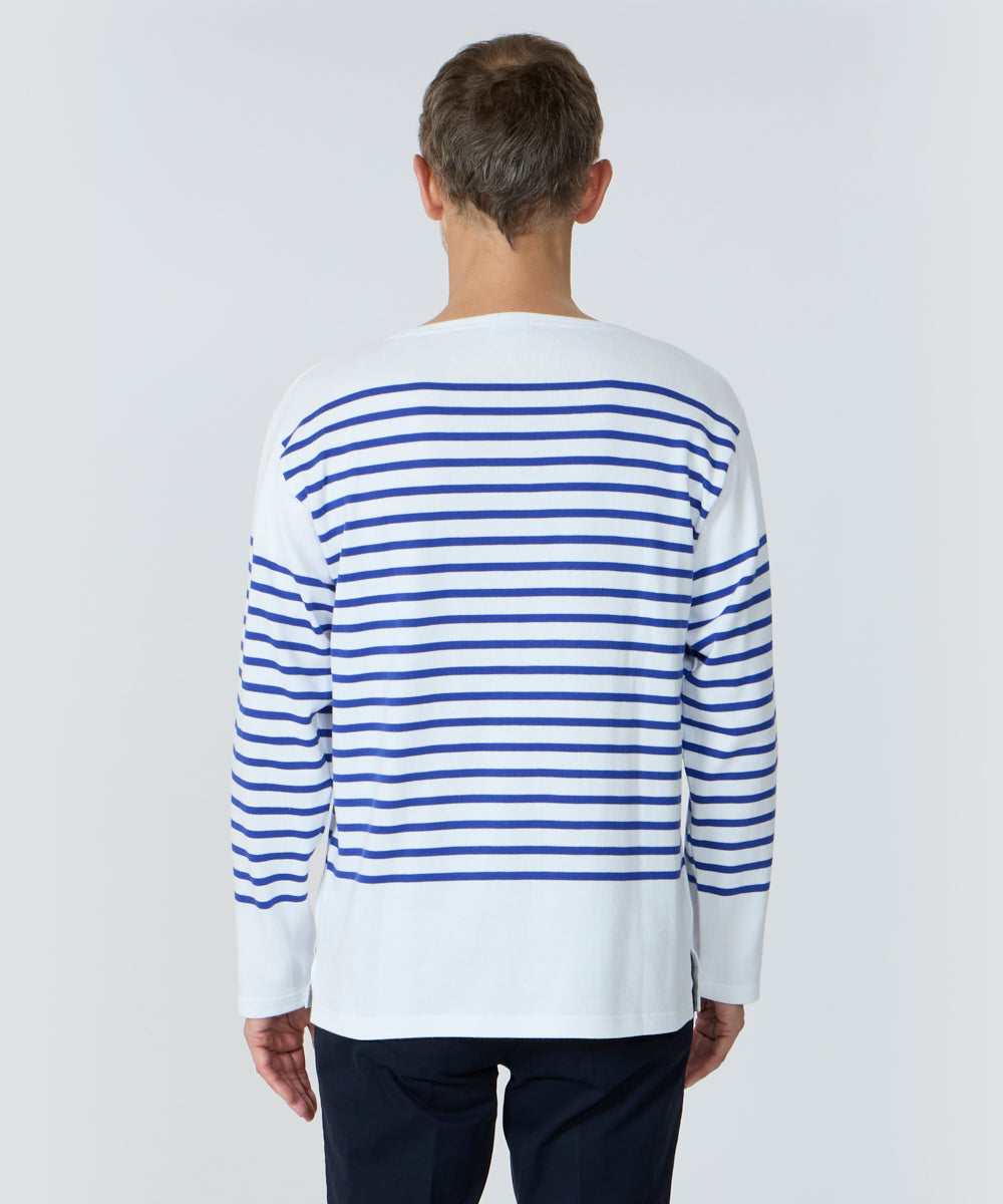 Men’s ボートネック ロングスリーブ ナバルボーダー