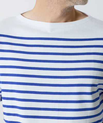 Men’s ボートネック ロングスリーブ ナバルボーダー