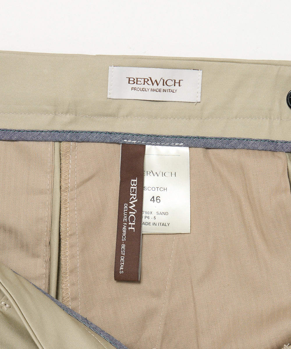 BERWICH SCOTCH コットンストレッチ アジャスター付きパンツ BERWICH | SCOTCH ツープリーツアジャスター付きパンツ CK1790X