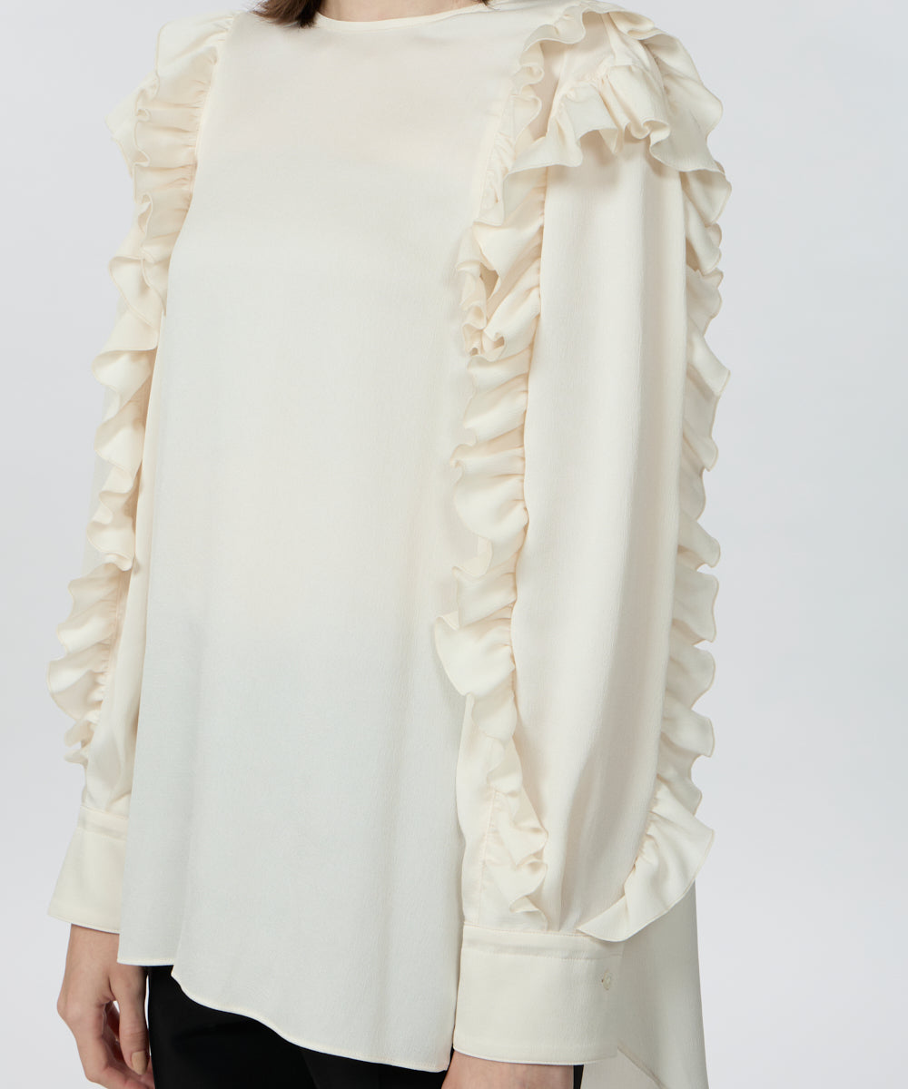 DOMELLE | RUFFLE SLEEVE BLOUSE ラッフル スリーブ ブラウス - アマンオンラインストア – AMAN ONLINE  STORE