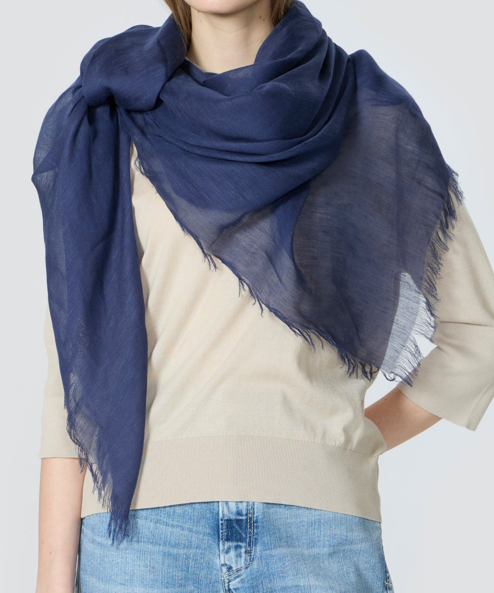 ASAUSE MELER リネンモダールシルクメランジュソリッドスクエア
