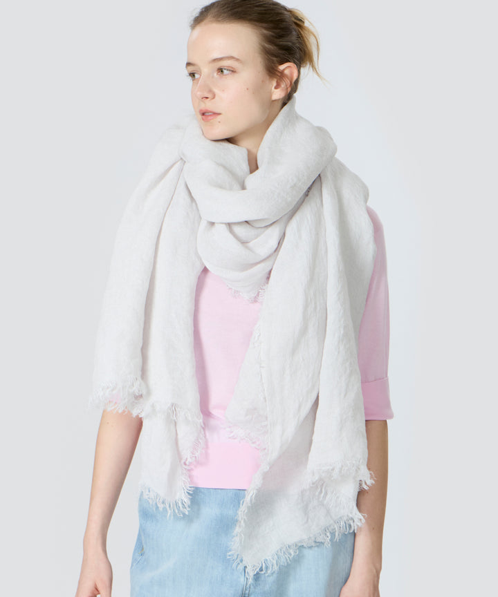 フランダース産 リネンガーゼストール White Sand (ホワイト)