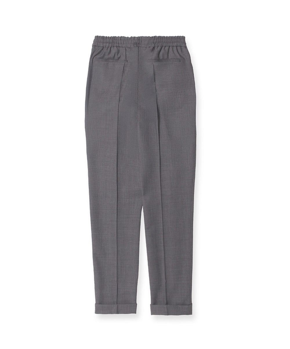 【干場別注モデル】H DUE 永久クリース ストレッチウールパンツ ブラック BERWICH | H DUE ストレッチウール 永久クリース入りパンツ - アマン