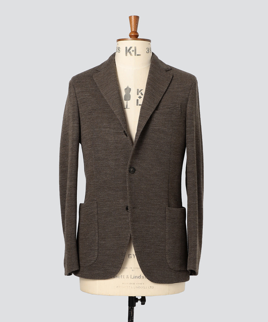 ウールコットンジャージー3Bシングルジャケット/DOVER/FA0015 470 (ブラウン)