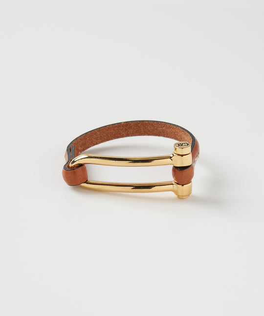 BUCKLE X LEATHER ブレスレット GOLD (ゴールド)