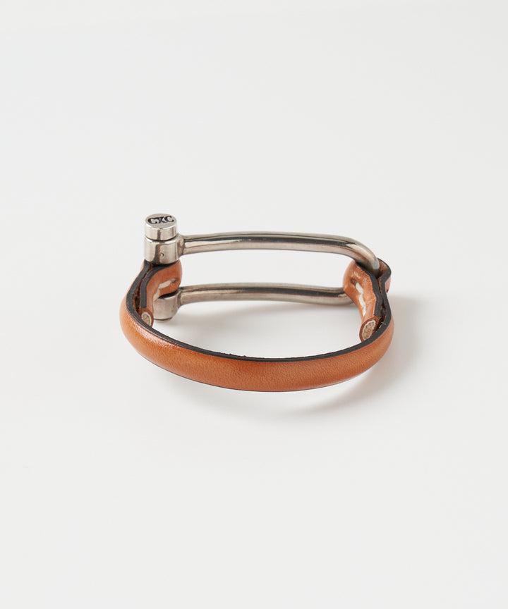 plage CXC レザーバングル　ゴールド CXC シーエックスシー ／レザーバングル（camel/gold