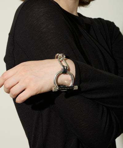 Chain x Leather ブレスレット