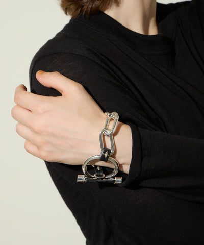 Chain x Leather ブレスレット
