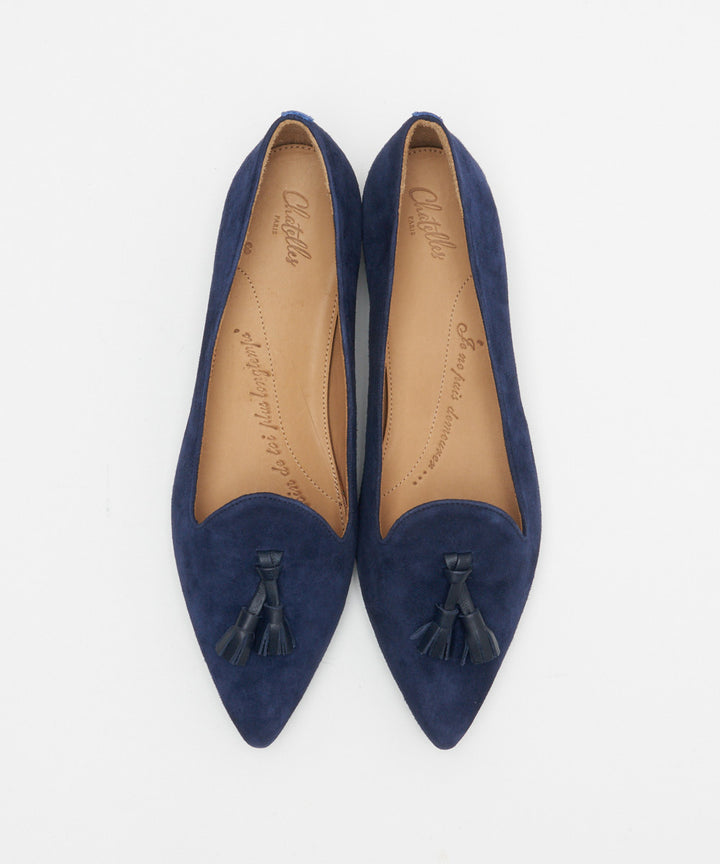 Chatelles (シャテル) Pointy （ポインティ） 37ブルーグレー Chatelles | Francois Pointy Marino Tassels - アマン
