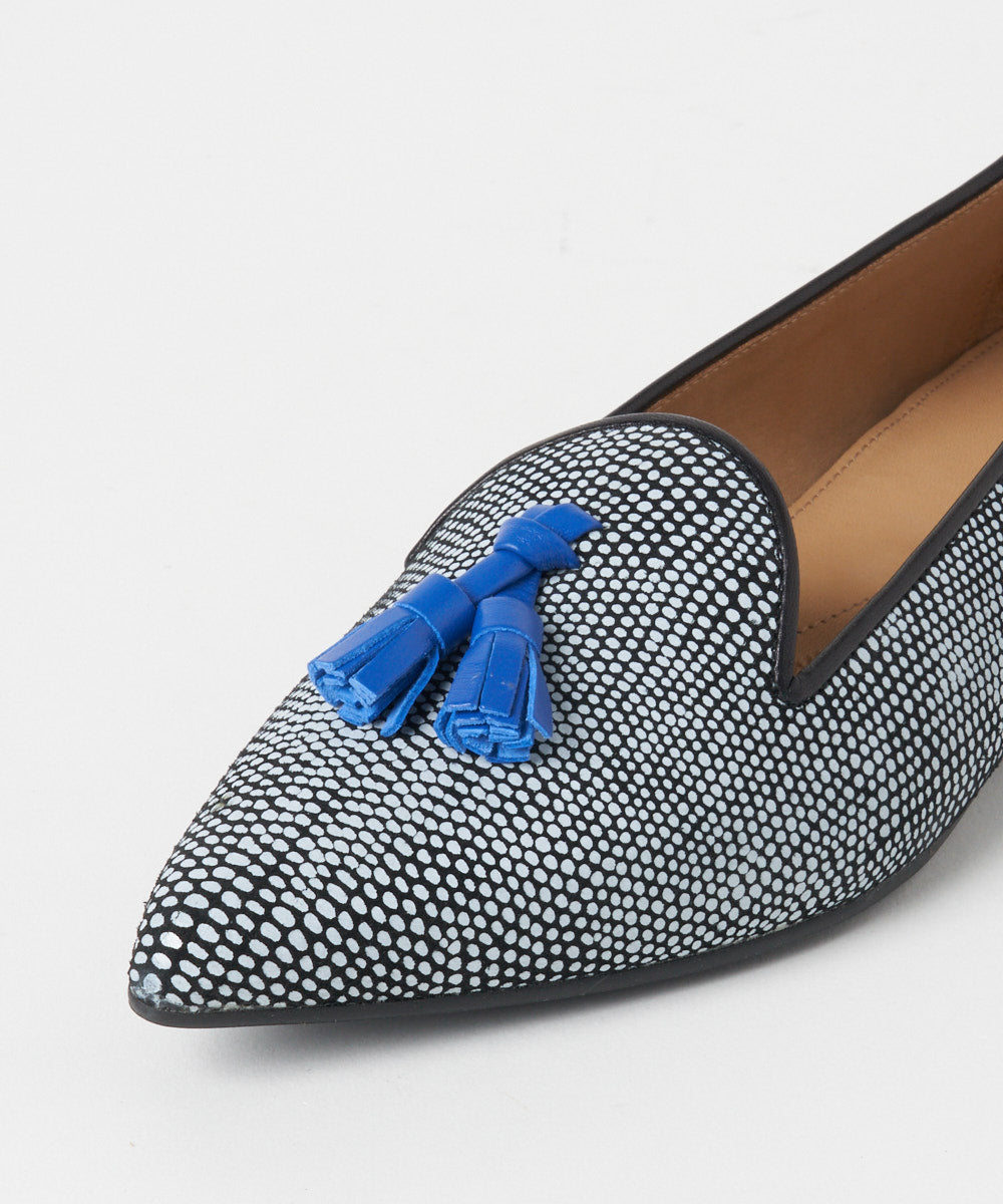chatelles/フリンジドットパンプス/size39/ブラック×ホワイト Chatelles | Francois Pointy Dots Tassels - アマンオンラインストア