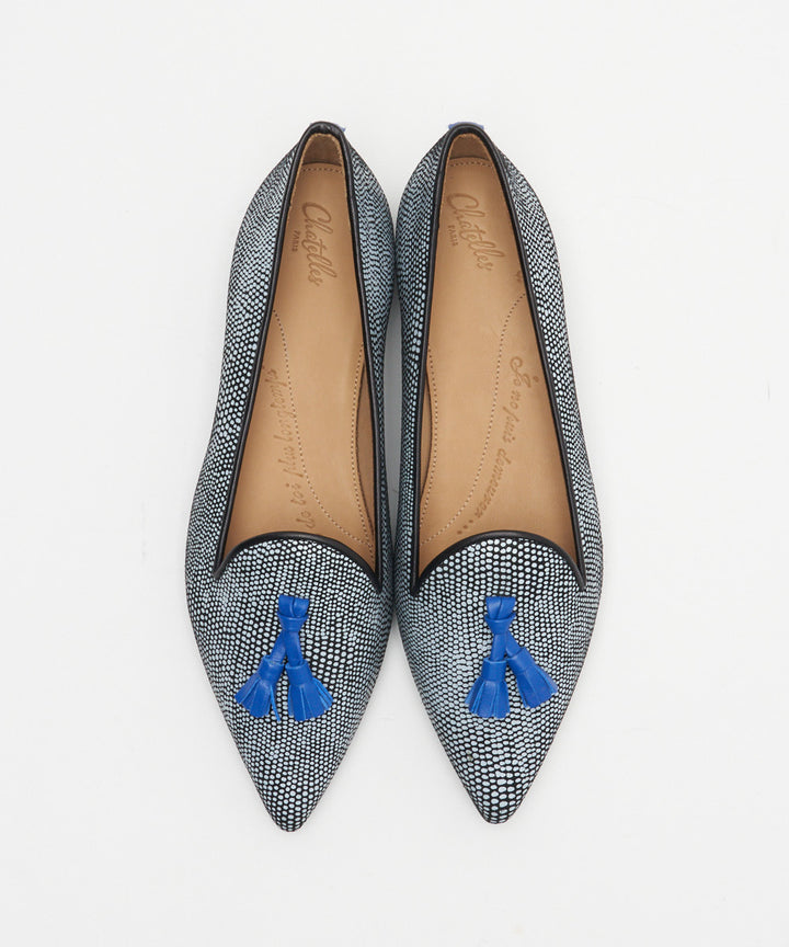 chatelles/フリンジドットパンプス/size39/ブラック×ホワイト Chatelles | Francois Pointy Dots Tassels - アマンオンラインストア