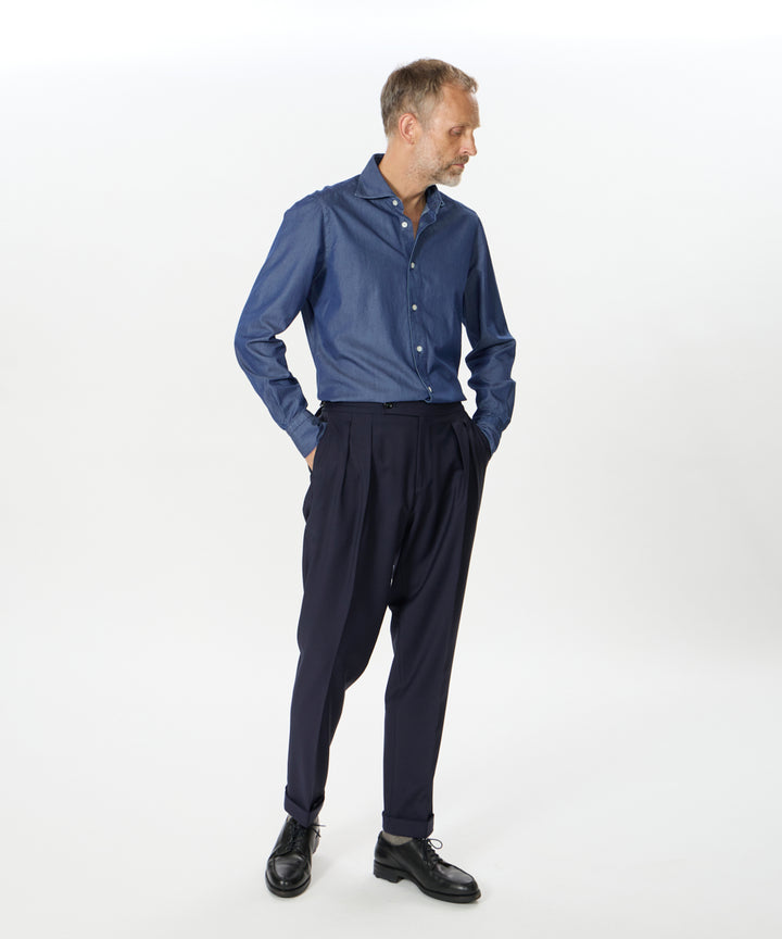 FINAMORE | コットンクラシックデニムシャツ/SIMONE(シモーネ)/C0505D