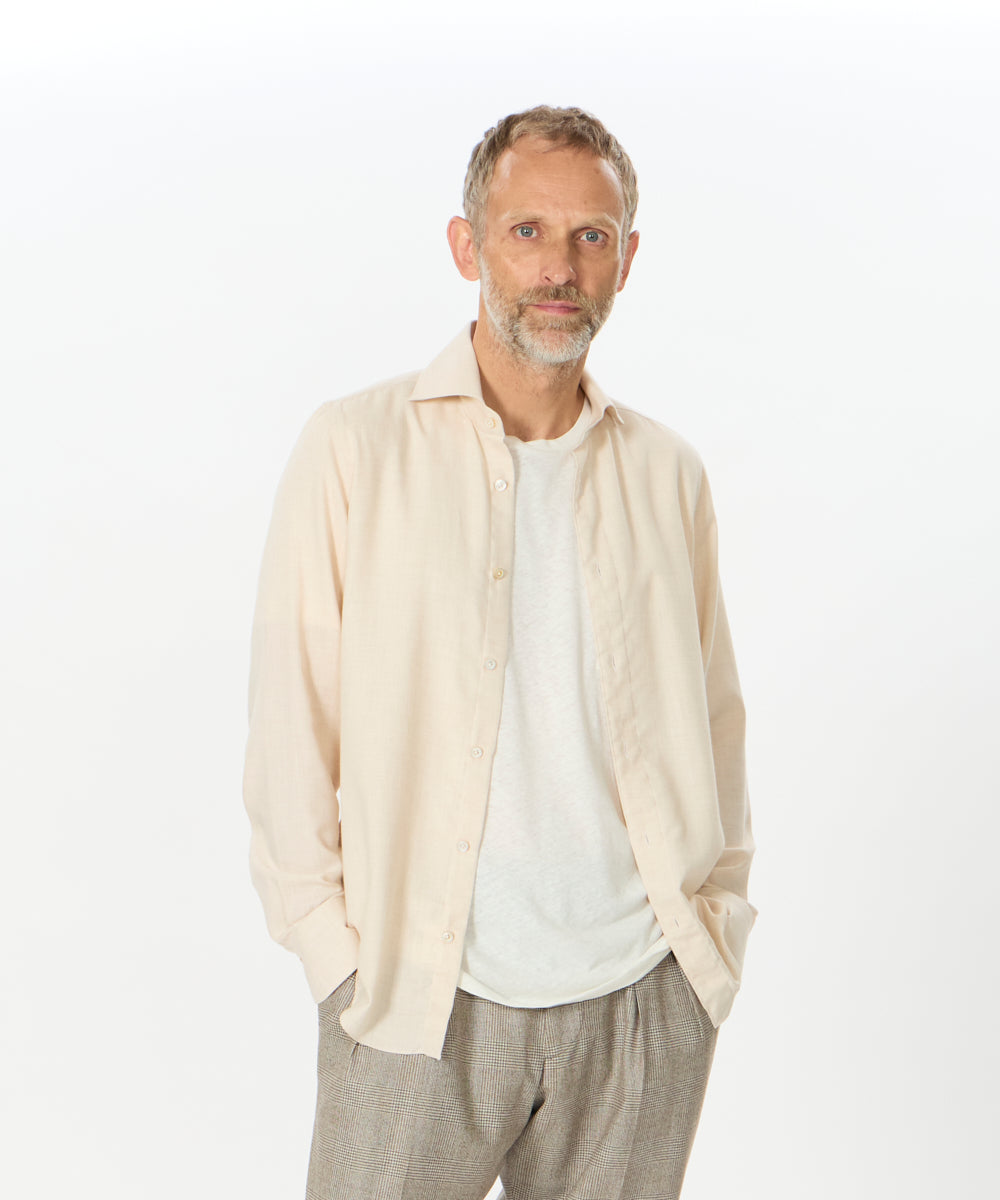 コットンカシミア ワンピースカラーシャツ/ PANTELLERIA(パンテレリア)/ A5094