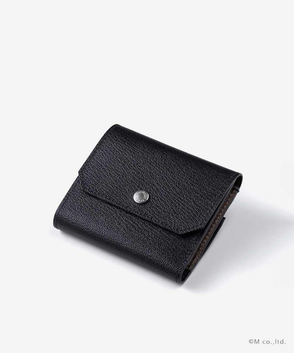 フラップ3つ折りウォレット BLK/GRY (ブラック)