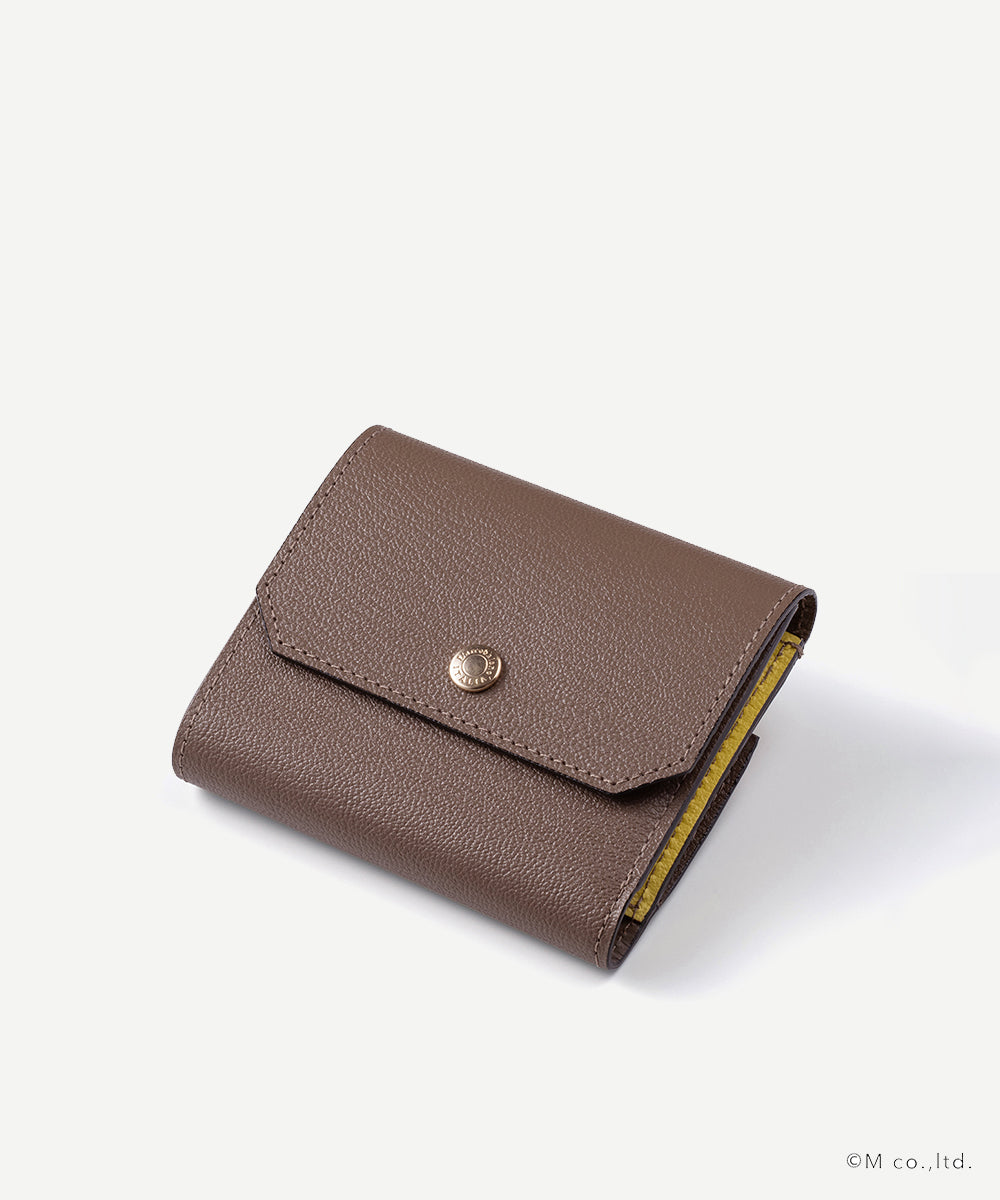 フラップ3つ折りウォレット GRY/YLW (グレー)