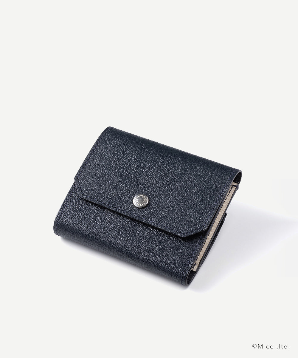 フラップ3つ折りウォレット NVY/WHT (ネイビー)