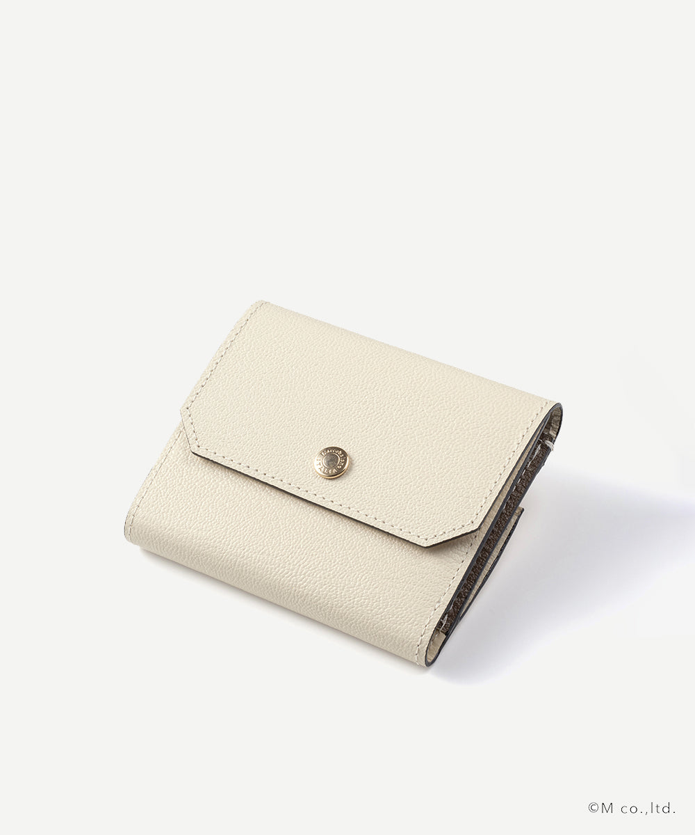 フラップ3つ折りウォレット WHT/GRY (ホワイト)