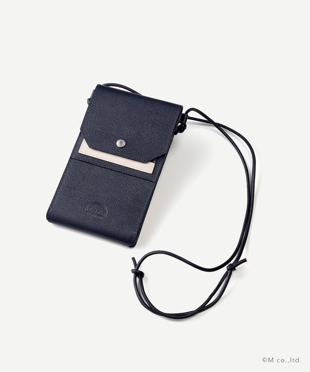 フラップショルダーウォレット NVY/WHT (ネイビー)
