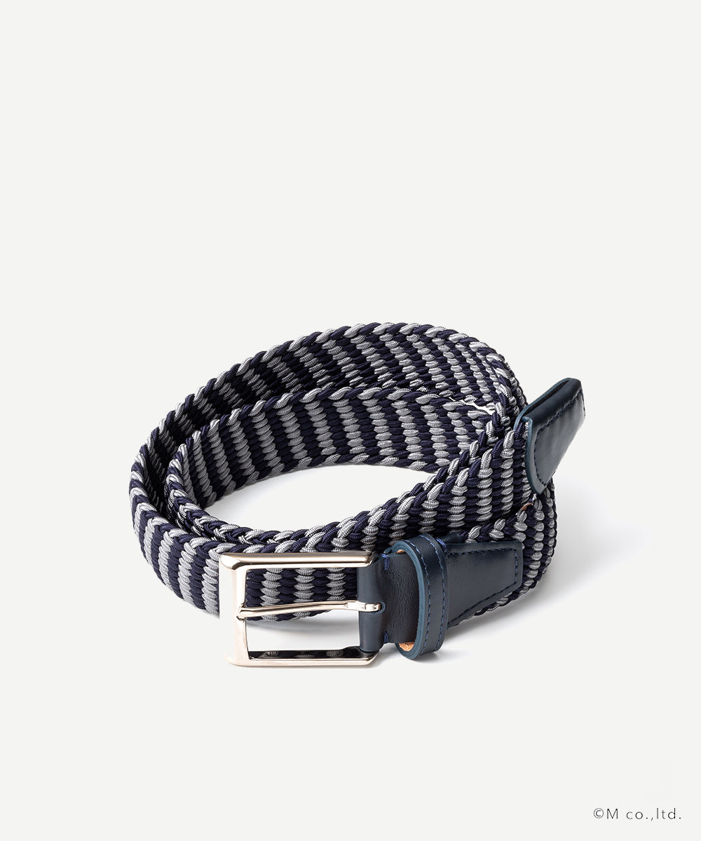 レーヨンエラスティックメッシュ ベルト (35mm)NVY/GRY