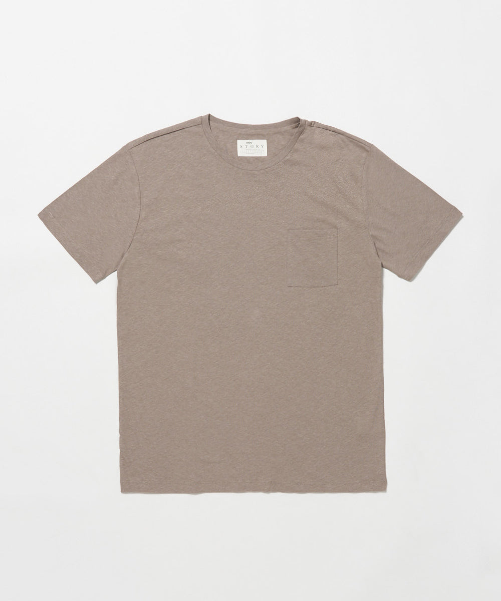 CREW NECK T-SHIRT w/ POCKET