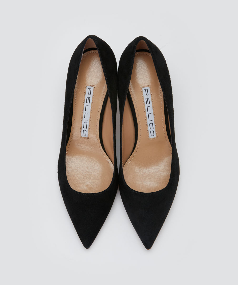 PELLICO スウェード パンプス 6.5cm BLACK パンプス AMAN ONLINE STORE 