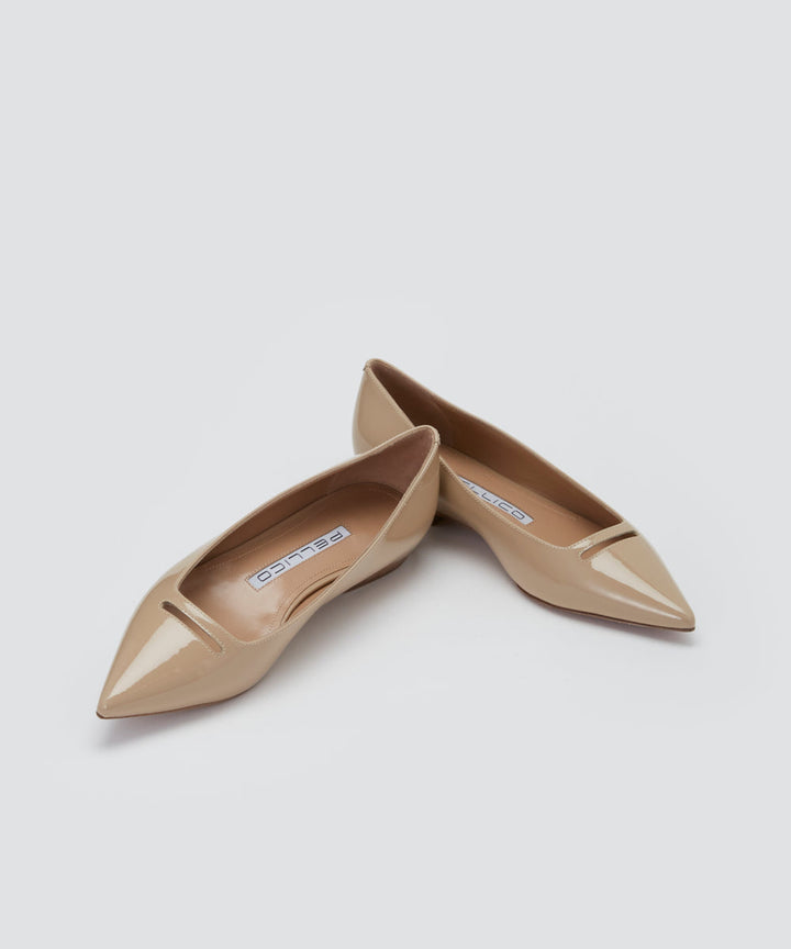 PELLICO ANIMA アネッリ エナメル パンプス 1cm ベージュ 39 PELLICO | アネッリ エナメル パンプス 1.0cm BEIGE - アマン