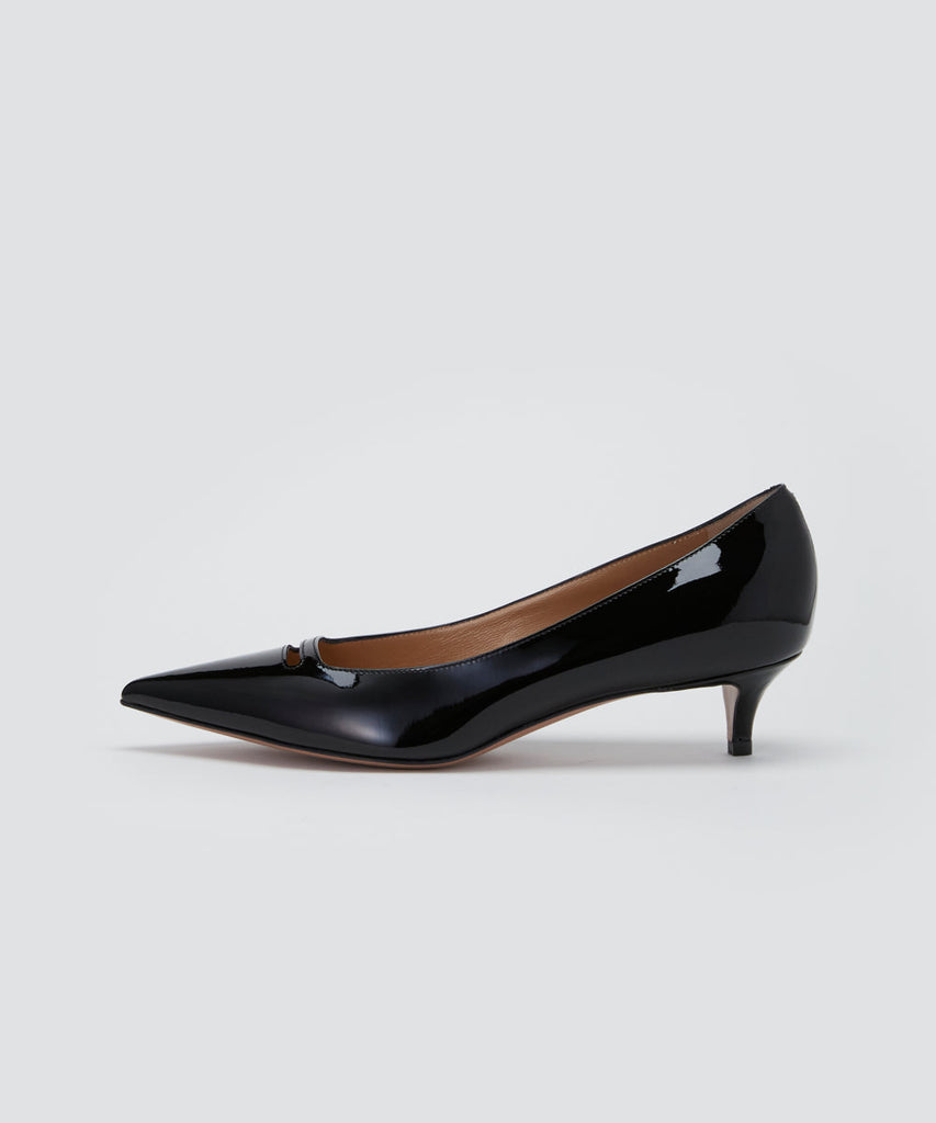 美品✨ペリーコ PELLICO エナメル アネッリ パンプス 23.5 ブラック PELLICO | アネッリ エナメル パンプス 3.5cm BLACK - アマン