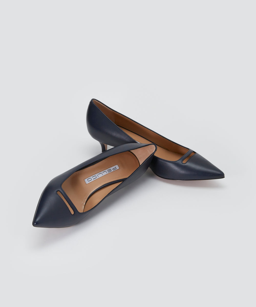 PELLICO アネッリ スムース パンプス 3.5cm NAVY パンプス AMAN ONLINE 