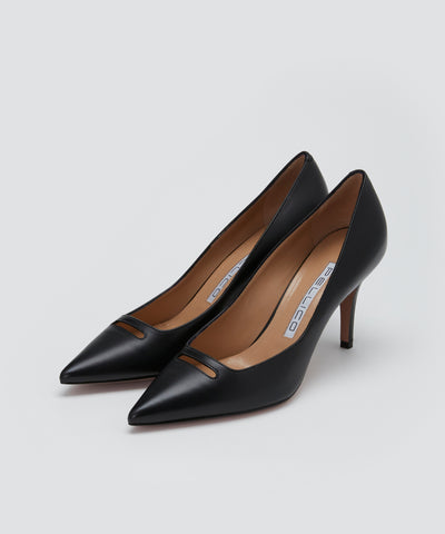 ANIMA アネッリ スムース パンプス 8.0cm BLACK