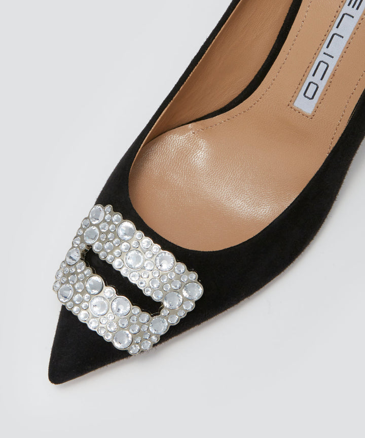 PELLICO アネッリフィッビア スウェード パンプス 6.5cm BLACK