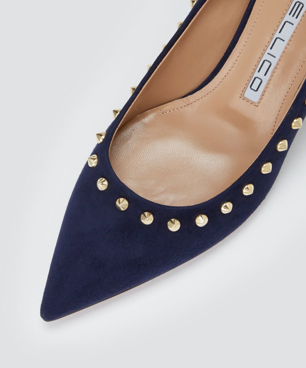 ANIMA スタッズパンプス 6.5cm NAVY